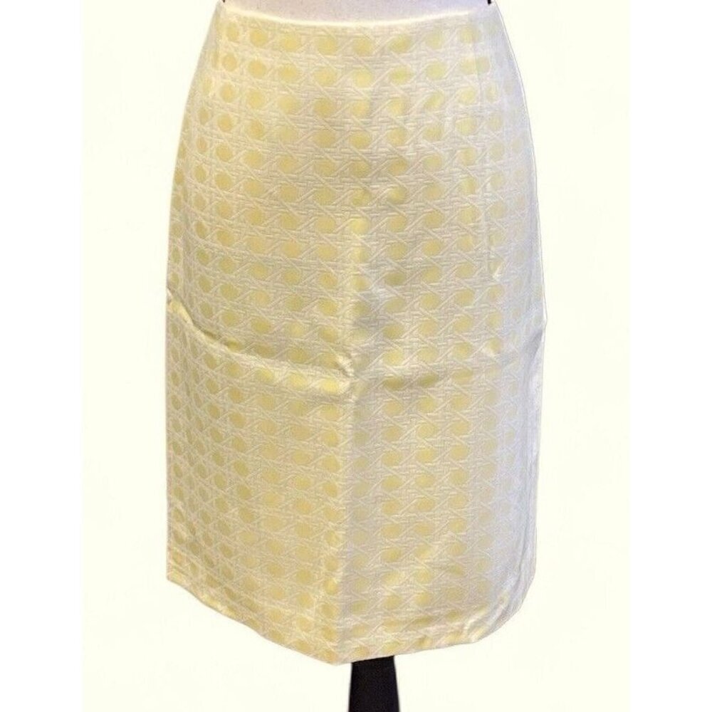 Alex Marie Pencil Skirt Size 6 Yellow Lined Center Back Zipper Slit - Picture 6 of 16